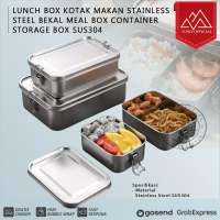 Lunch Box Kotak Makan Stainless Steel Bekal Meal Box Container Bento Storage Box SUS304
