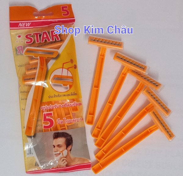 Bịch 5 cây Dao cạo râu Star 2 lưỡi tiện dụng - Thái Lan giá rẻ
