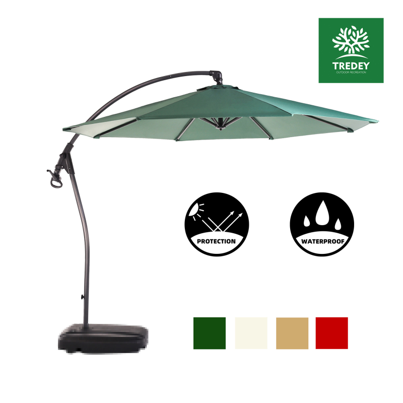 TREDEY 3M Patio Garden Umbrella Outdoor Market Table Round Umbrella with Crank and Push Handle For Garden,Pool,Market,Patio(NO BASE)