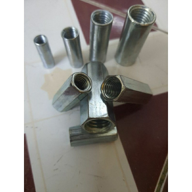Ống nối ty ren mạ kẽm tròn và lục giác m6/m8/m10/m12