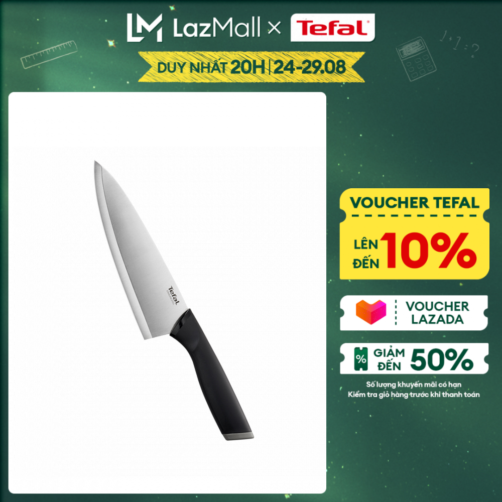 Dao làm bếp Tefal Comfort K2213204 20cm -Gian hàng chính hãng bảo hành 2 năm