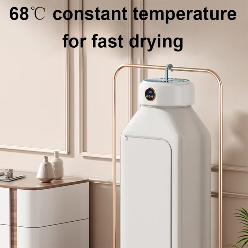 Clothes Dryer with Heater Fan Travel Garment Drying Hanger Laundry Air Dehydrator with Timing Functi