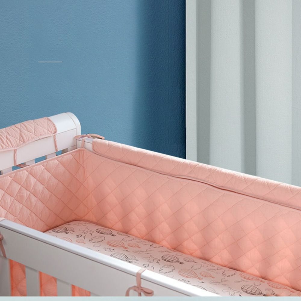 CGGUE Rắn Màu Sắc Thoáng khí Bông Bảo Vệ an ninh Trẻ em Chống va chạm Dải Cot Bumpers Nôi Xung Quanh Đệm Trẻ sơ sinh Bộ Đồ Giường Trang Trí Nội Thất Cũi em bé Bội Thu