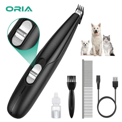 ORIA Cat Dog Clippers Pet Hair Trimmers Cordless Pet Grooming Kit for Small Dogs Cats Low Noise USB Rechargeable Electric Clipper Shaver for Hair Around Face Eyes Ears Rump Paws