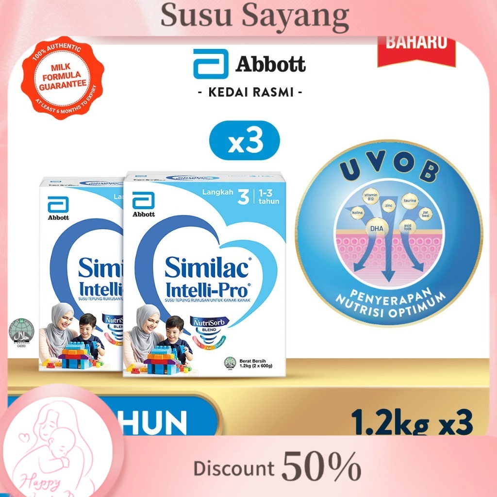 Similac Intelli-Pro Step 3 Growing Up Milk Foula BIB (1.2kg x 3)