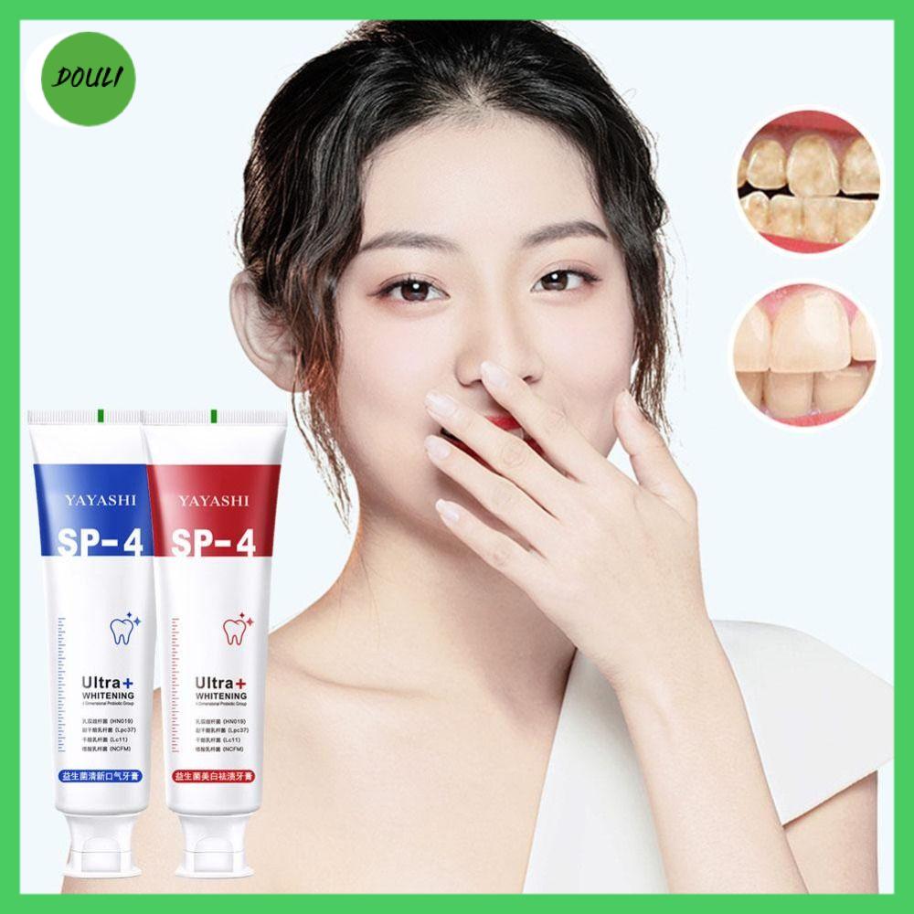 DOULI Mùi đặc biệt Loại bỏ mảng bám vết bẩn sâu Sửa chữa màu vàng Sửa chữa răng SP-4 Làm sáng da Kem đánh răng Probiotic Hơi thở tươi mát