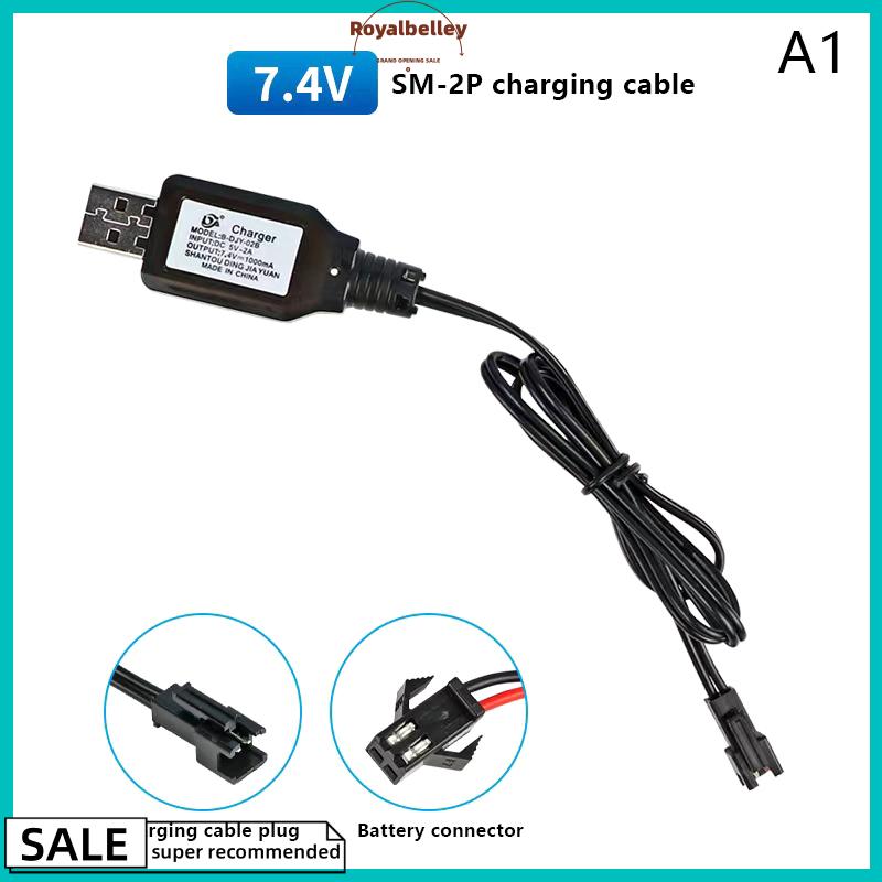 【ROYALBELLEY】 7.4V (3.7V x2) sạc SM-2P 3P SM-4P đảo ngược XH-3P 4P Li-ion pin điện RC Đồ chơi Xe thuyền USB phí - 3