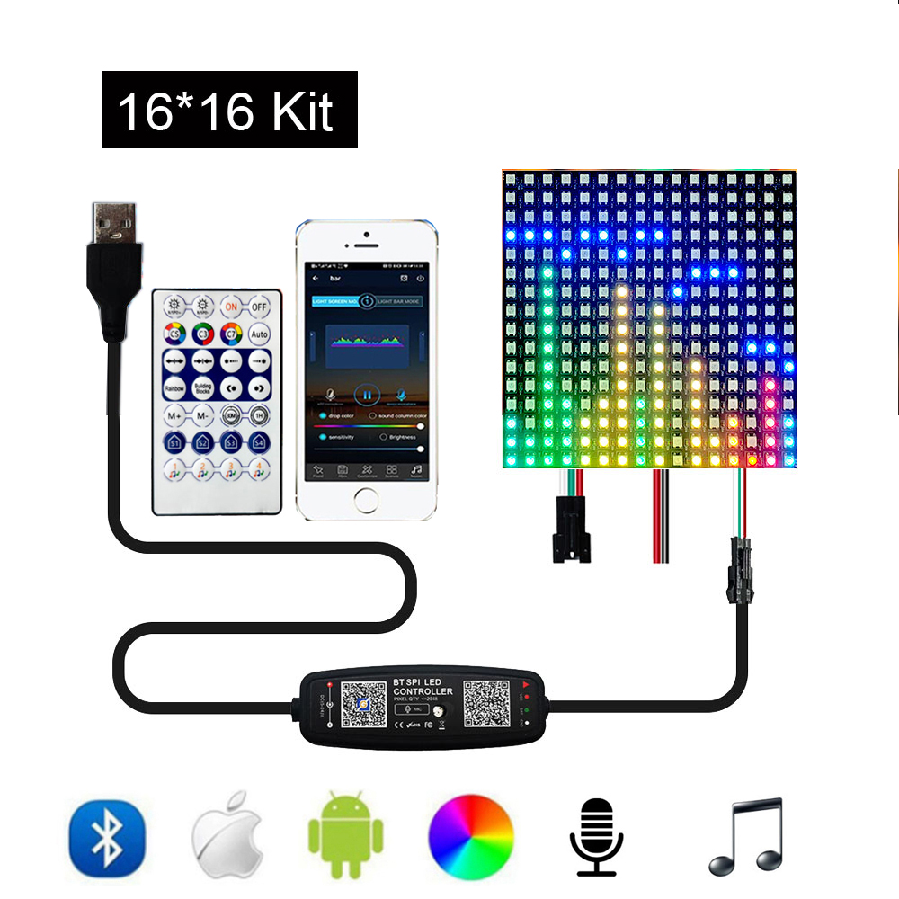 【big-discount】 Ws2812b Rgb Flexible 16x16 8x32 256leds Pixel Panel Matrix Screen Ws2812b Eco Led Mod