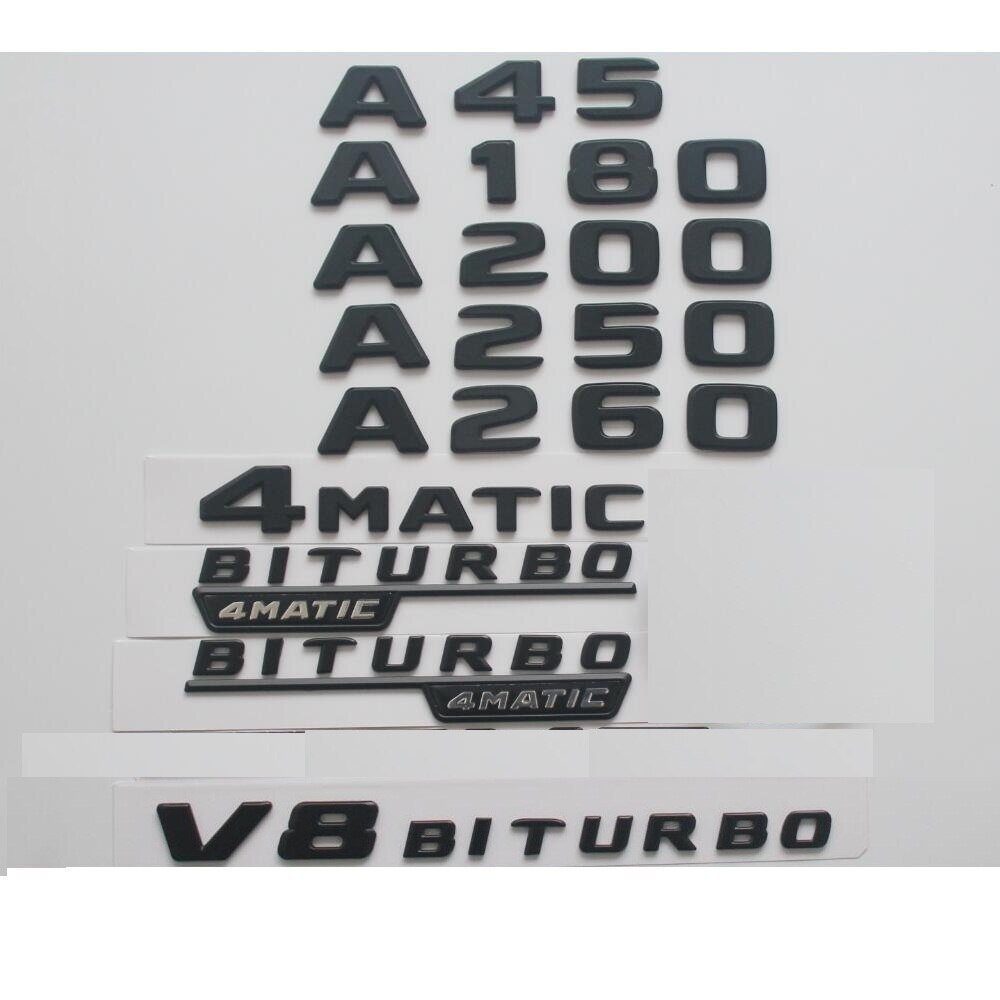 yingke For Mercedes Benz Black W176 W177 A35 A45 A45s Amg Emblem A160 A180 A200 A220 A240 A250 A260 A290 Turbo 4matic Emblems Badges