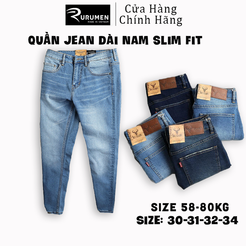 Quần jean dài nam yessir rurumen quần dài jeans vnxk cao cấp - qb408