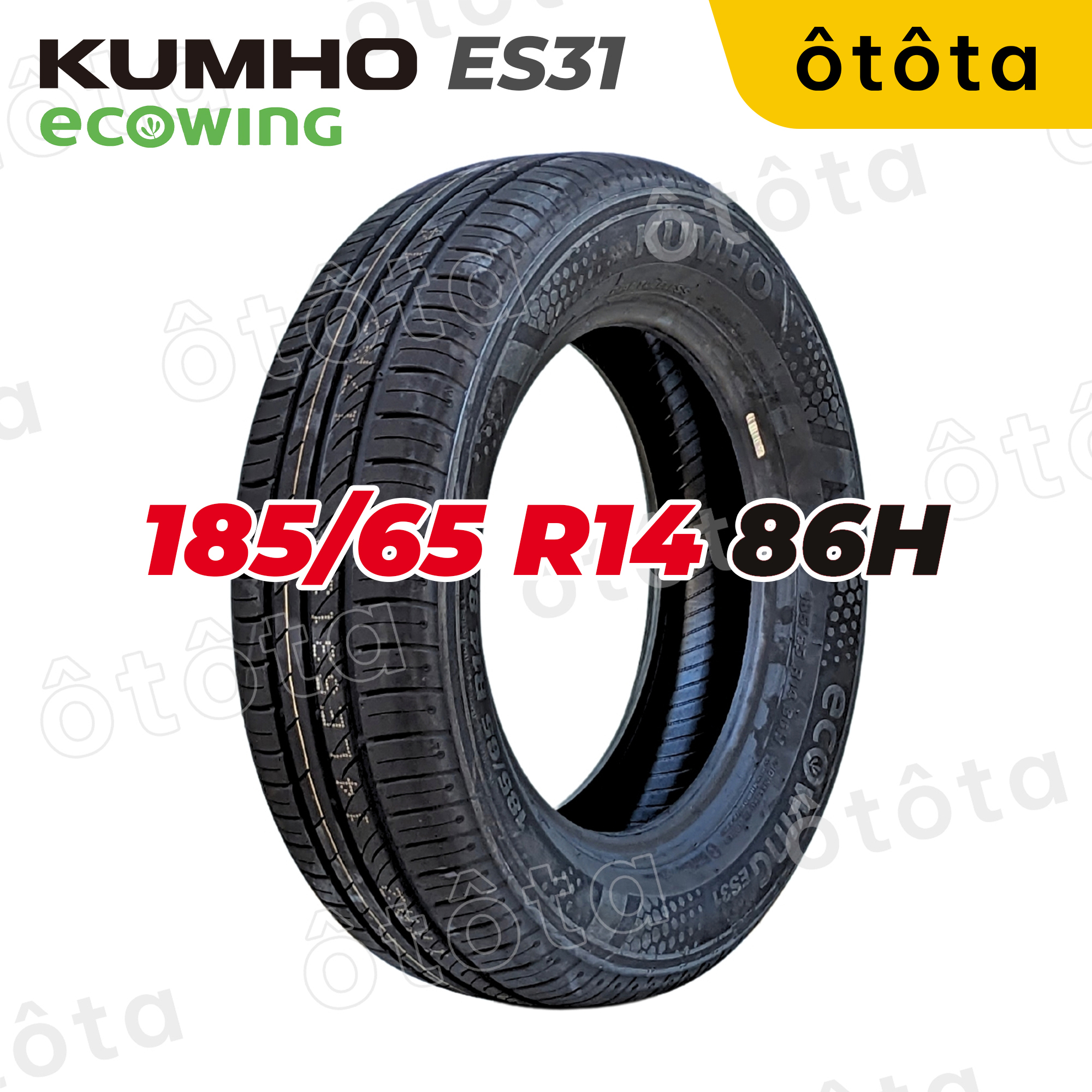 Lốp ô tô Kumho 185/65 R14 86H Ecowing ES31 – Chính Hãng BH 5 năm (185/65R14 185 65 R14)