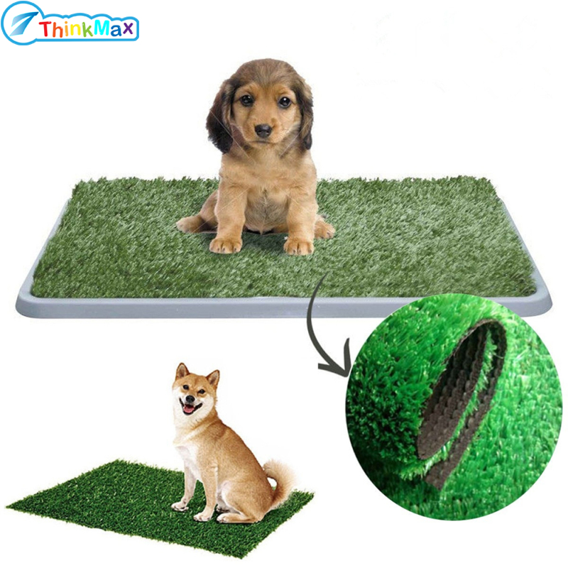 Pet Dog Cat Artificial Grass Toilet Mat Indoor Potty Trainer Grass Turf Pad Pet Supplies ราคา 42 บาท*ส่งฟรี