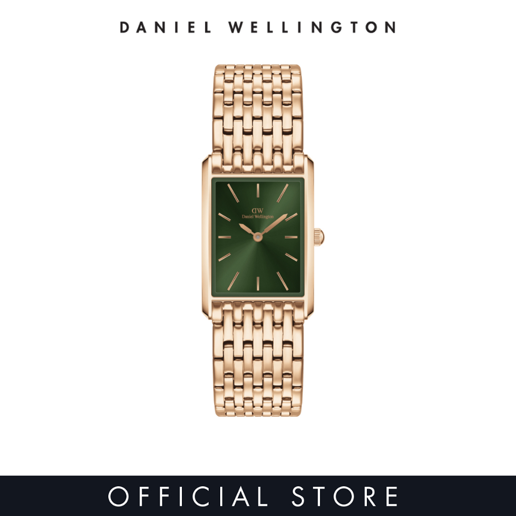 [2 years warranty] Daniel Wellington Bound 32x22mm 9-link Rose Gold - Emerald Sunray Dial - Fashion Watch for women - Stainless Steel Strap Watch - Female Watch - DW Official - Authentic