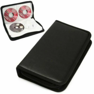 FRZ59 For VCD DVD CD Portable Faux Leather Carry Pouch Binder Storage Case Disc Wallet Carry Bag Box Organizer