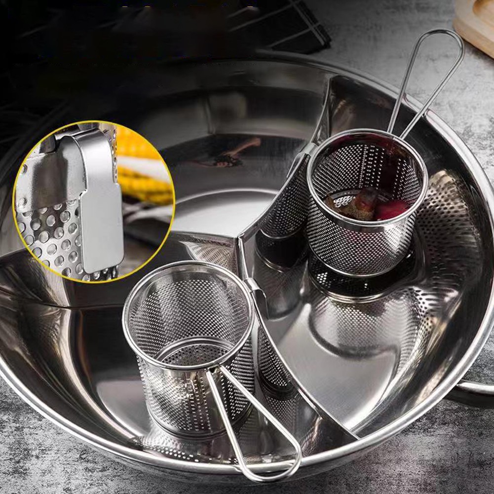 Thép Không Gỉ lẩu Rò Rỉ Net Sâu Thiết kế giỏ Cho Mì Mì Ống Spaghetti Bánh Bao