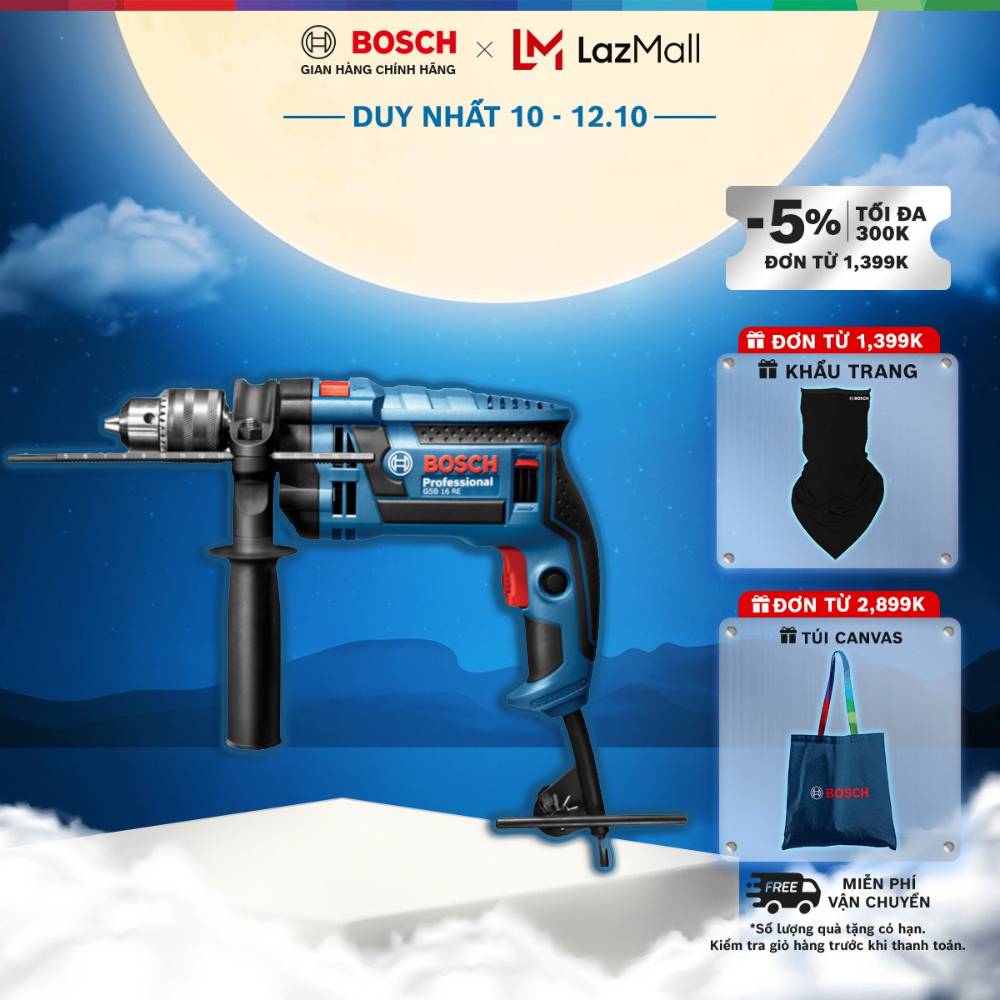 Máy khoan động lực Bosch GSB 16 RE (Hộp nhựa)