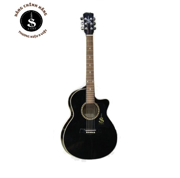 Đàn guitar màu đen gỗ thịt, có ty chính hãng S Việt mã ES140