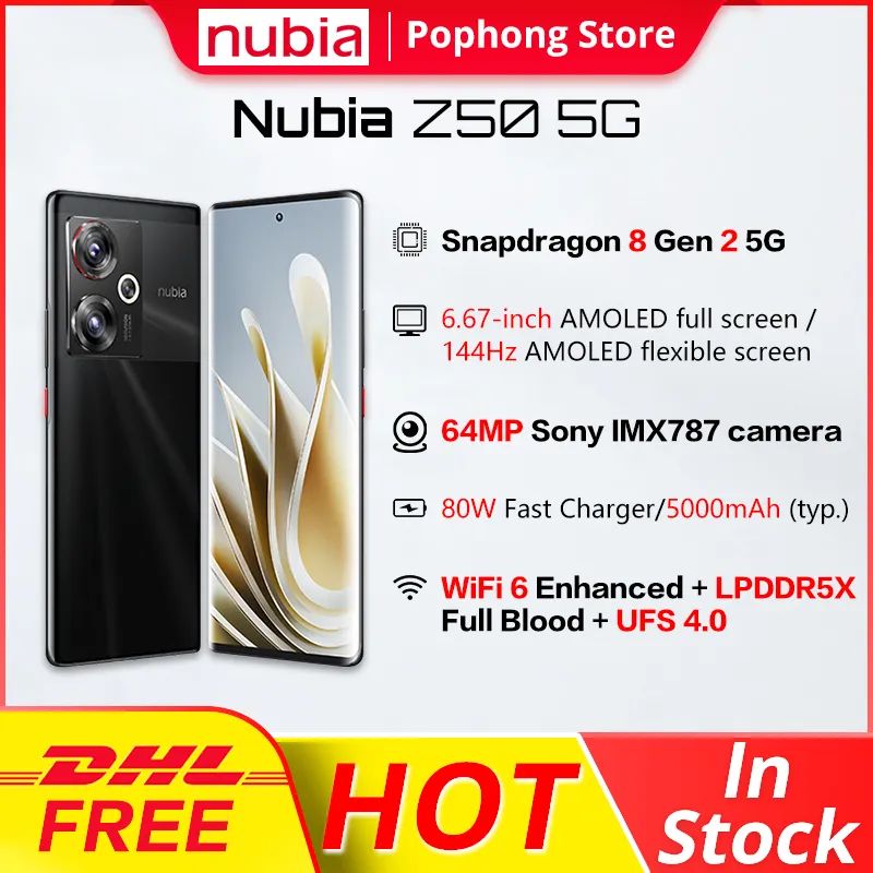 ZTE Nubia Z60 Ultra 6.8 AMOLED 50MP Snapdragon8Gen3 6000mAh Phone By FedEx