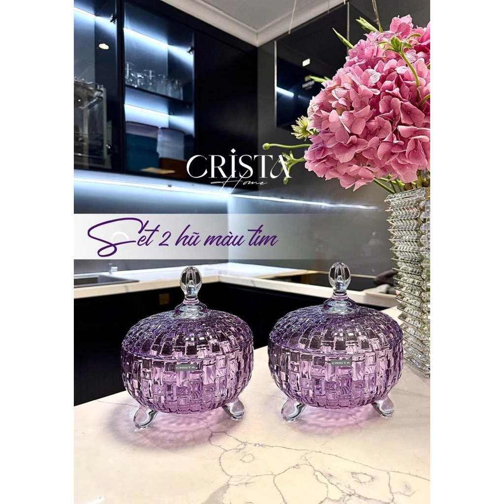 Bộ 2 Hũ Mứt Tết Vân Caro Crista Home