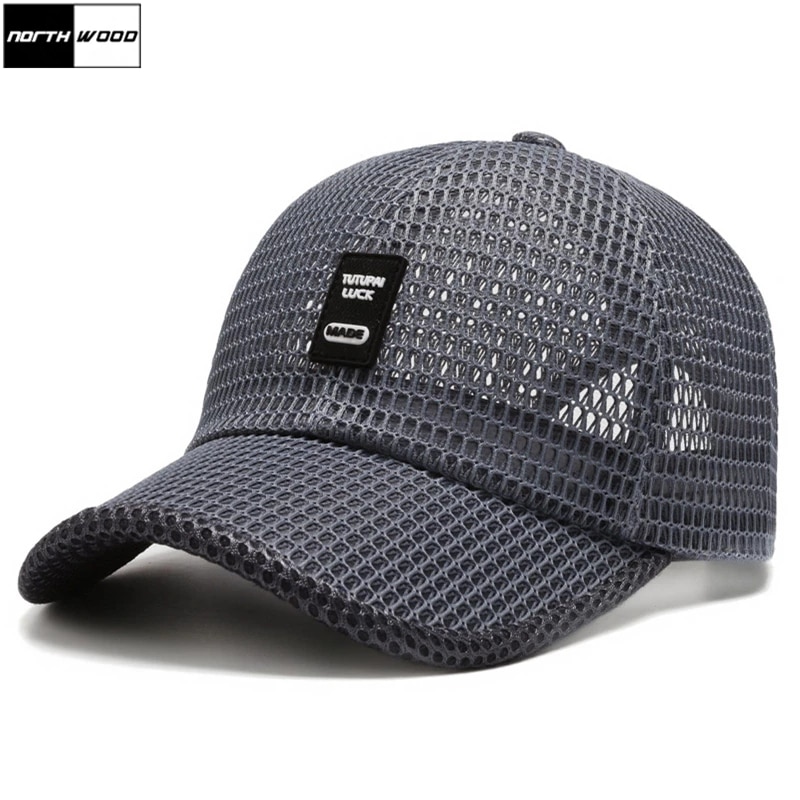 Men's Mesh Baseball Cap Breathable Summer Caps Dad Hat Outdoor Fishing Hats Bone Gorras Snapback Trucker Cap