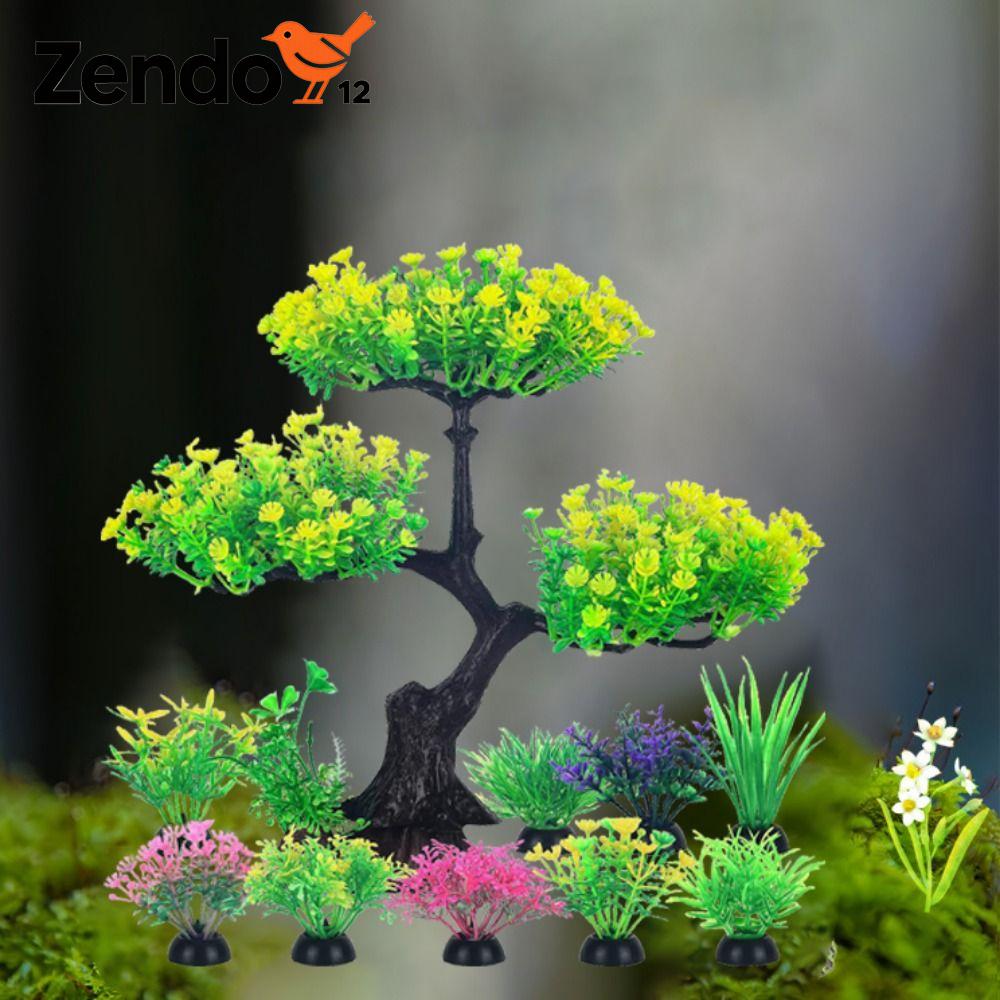ZENDO12 Nhựa Cây nhân tạo bể cá Hài Hước Giống như thật Cỏ nước mô phỏng Sáng Tạo Dưới Biển Đồ trang trí cây thủy sinh Cho bể cá Betta cá vàng