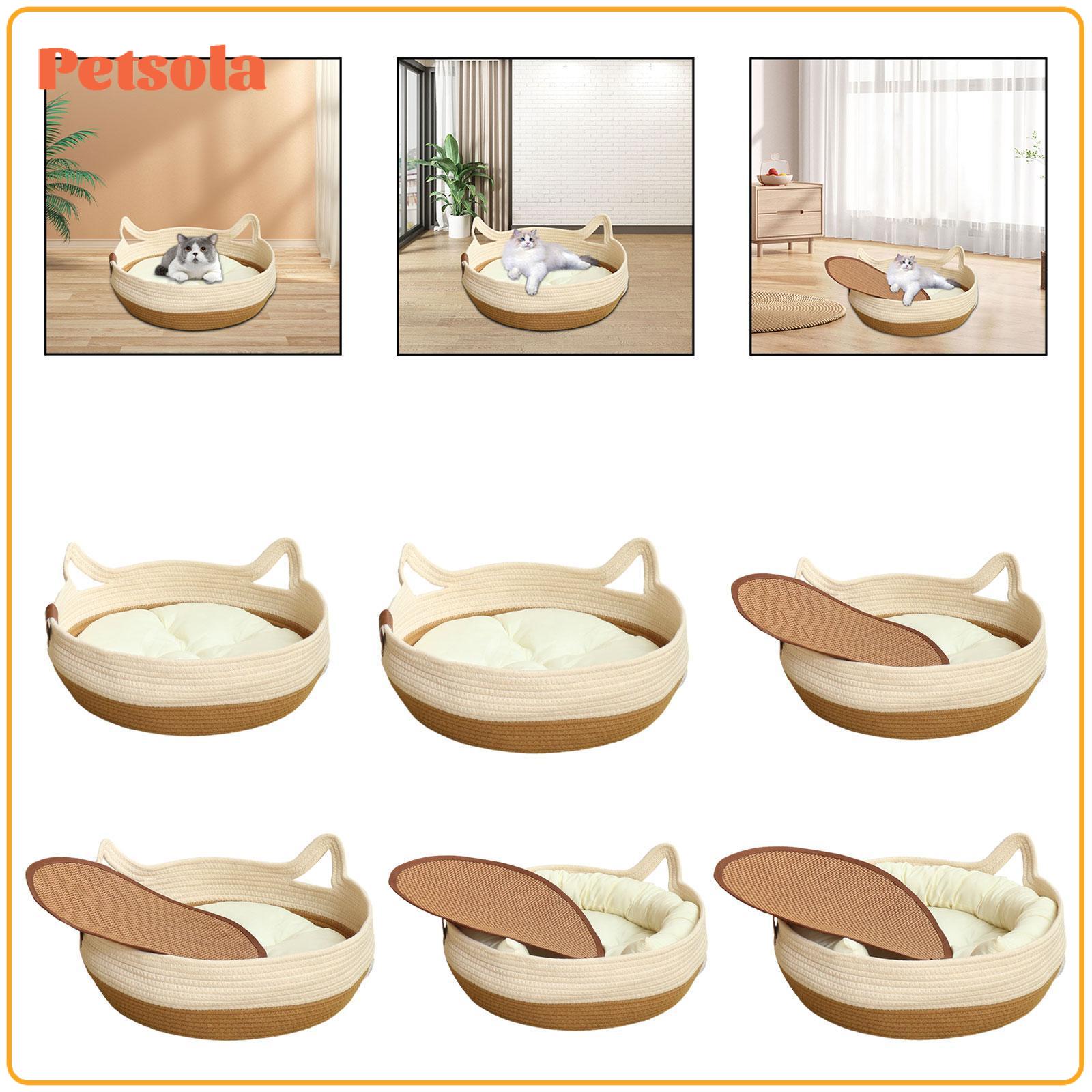 Cat Bed Basket Pet Sleeping Bed All Four Seasons Pet Accessories Weaving Pet Bed for Small Pets Kitty Hamster Small Puppy ราคา 1,515 บาท*ส่งฟรี