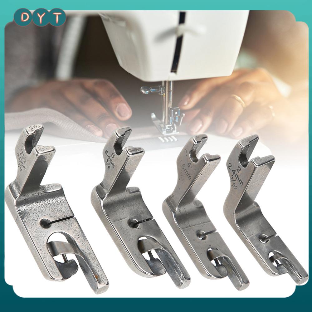 DYT 4PCs Thép nguyên khối Chân vịt máy may Bền bỉ Phụ kiện máy may Chân cuộn Chân máy may 2,4mm+4,7mm+6,4mm+8,0mm May chân máy phẳng uốn tóc Thủ công may vá