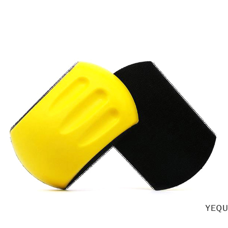 YEQU Hand Sanding Block 5'' PU Hand Grinding Block Abrasive Tool for Hook Loop Sandpaper Sanding Disc Polishing Pad