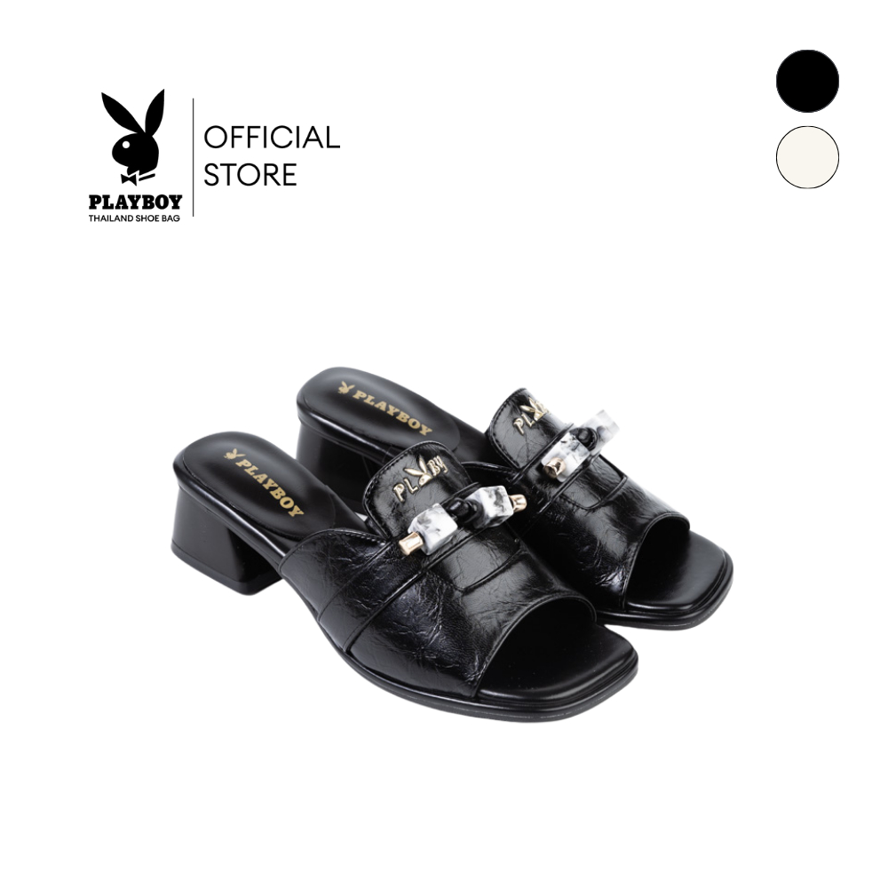 Playboy รุ่น Stonea Platform Sandals รองเท้าแตะแพลตฟอร์ม รหัส ST-HS261C145 ดีไซน์แบบสวม สี Black Marble ราคา 1,195 บาท*ส่งฟรี