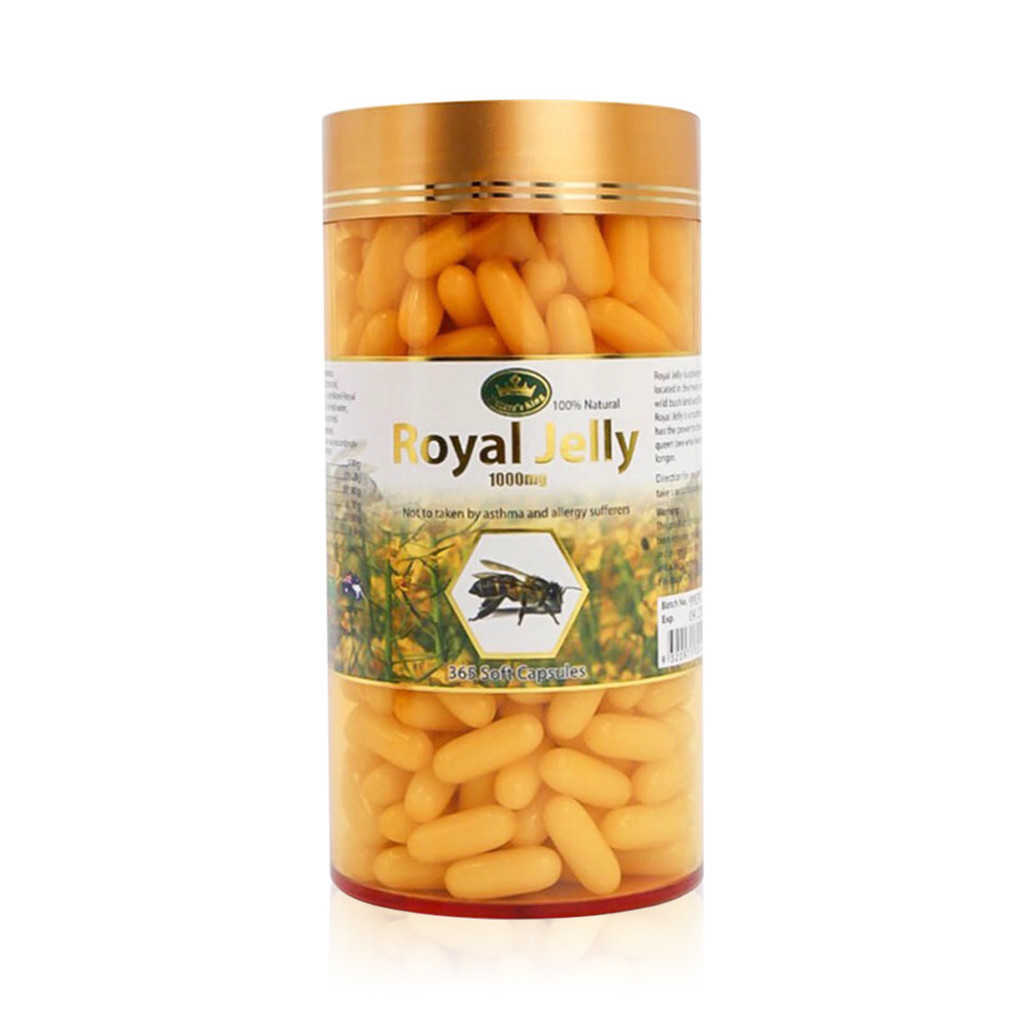 Nature's King Royal Jelly 1000mg. นมผึ้ง (365 Capsules) ราคา 1,190 บาท*ส่งฟรี
