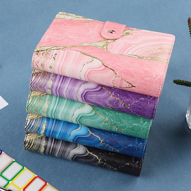 {VALLEY Department Store} Colorful A6 PU Binder Budget Planner Notebook Covers Folder 6 Hole Pockets Plastic Zipper Money Saving Envelope