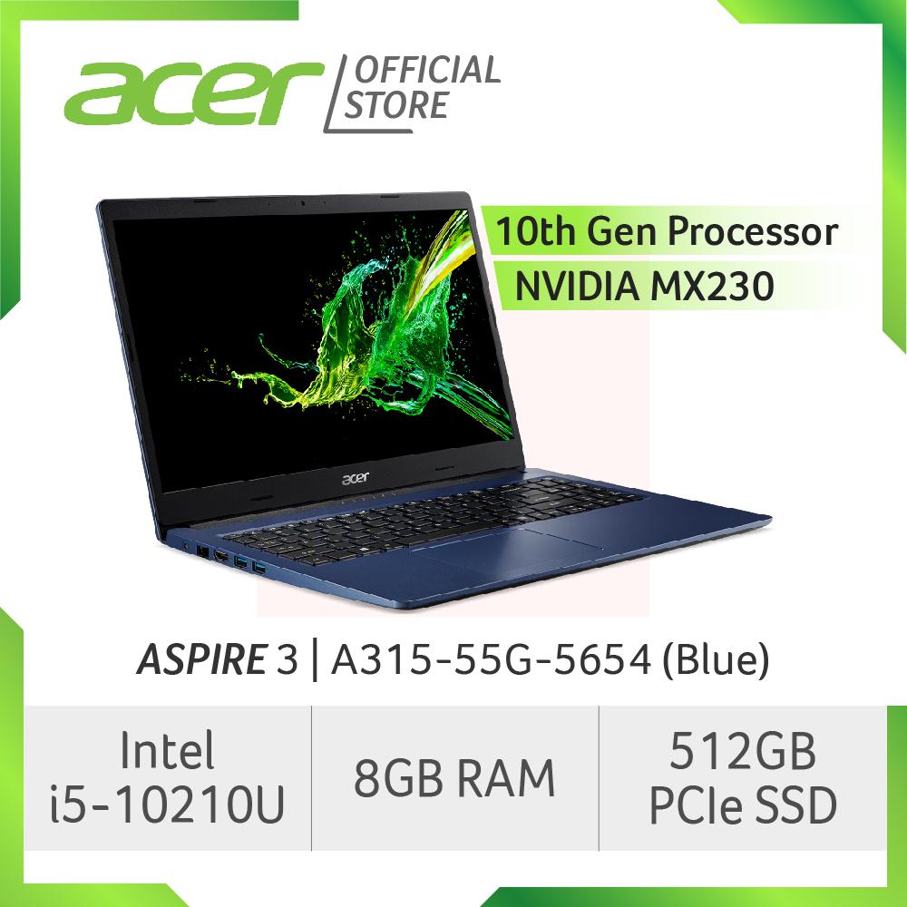 Acer Aspire 3 A315-55G-5654(Blue) New Laptop with LATEST 10th Gen Intel i5-10210U processor