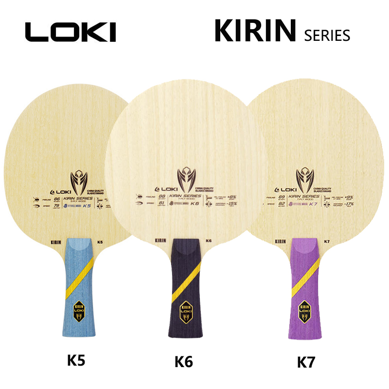 Ban Đầu Loki Bảng Vợt Tennis Lưỡi Kirin K5 K6 K7 vợt bóng bàn (5 Gỗ + 2Carbon, Off +) Nhanh Chóng Tấn Công Lưỡi