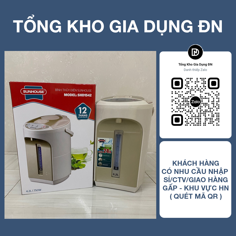 Bình thủy điện 4.2L SUNHOUSE SHD1542 - Bảo hành 12 tháng