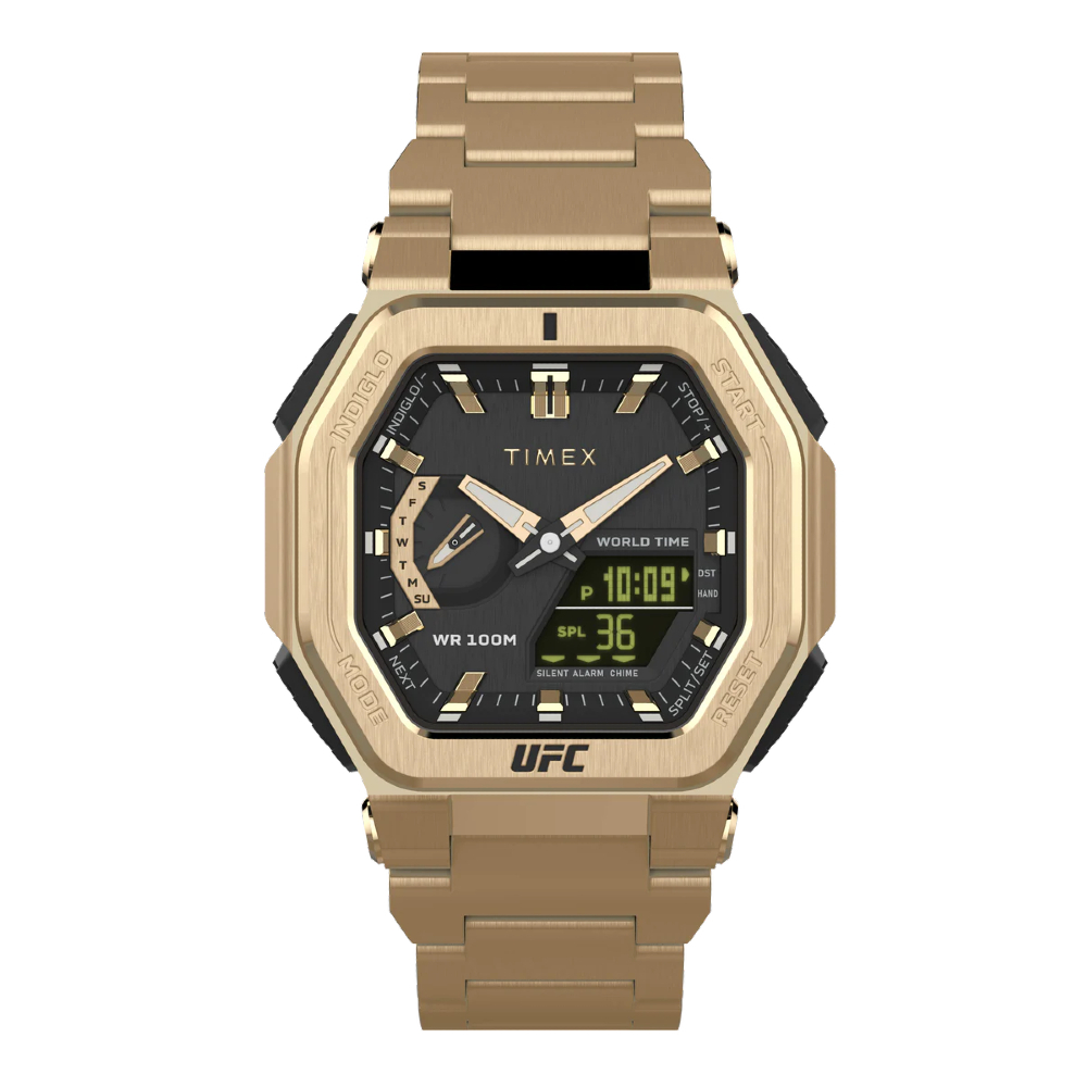 TIMEX TW2V84500 UFC Colossus นาฬิกาข้อมือผู้ชาย สายสแตนเลส สีทอง หน้าปัด 45 มม. ราคา 10,945 บาท*ส่งฟรี