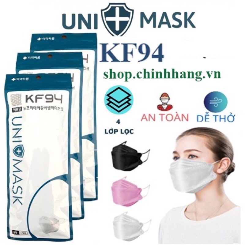 (Giá sỉ)[ Combo 50 Chiếc ] Khẩu Trang 4 Lớp KF94 UNI MASK Chống Bụi Mịn Và Kháng Khuẩn Hàng Cao Cấp Hàn Quốc cam kết hàng loại 1