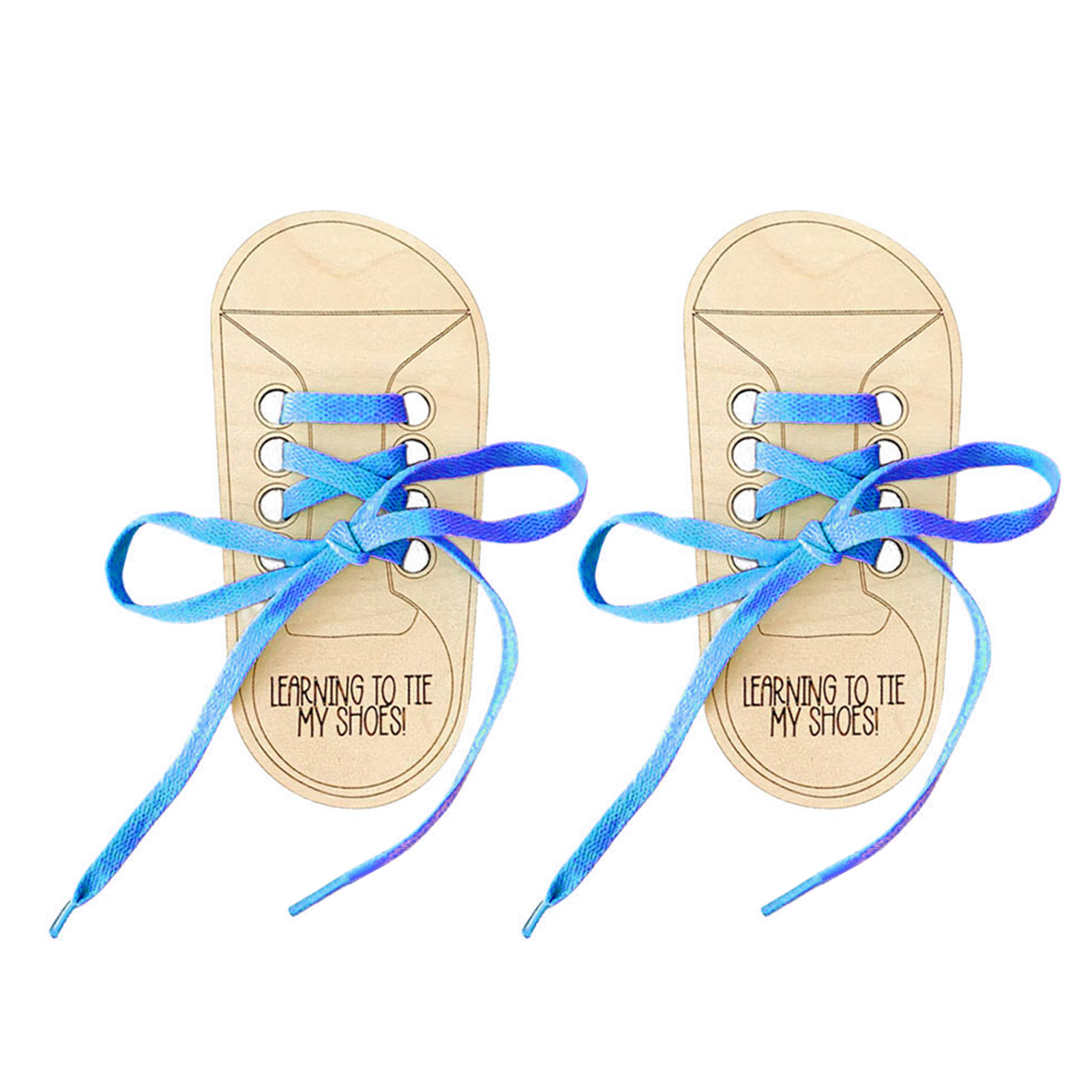 Bullker Toddler Shoelace Learning Tool Preschooler Shoe Tying Aid Wooden Shoe Lace Tying Practice Board Set for Kids Fun Educational Toy to Learn Shoelace Tying Skills Perfect for Preschoolers and Toddlers
