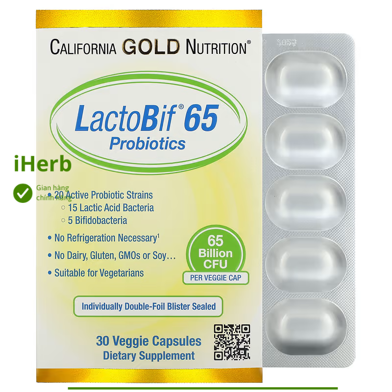 Lợi khuẩn LactoBif 65 Probiotics 65 Billion CFU California Gold Nutrition - iHerb Việt Nam