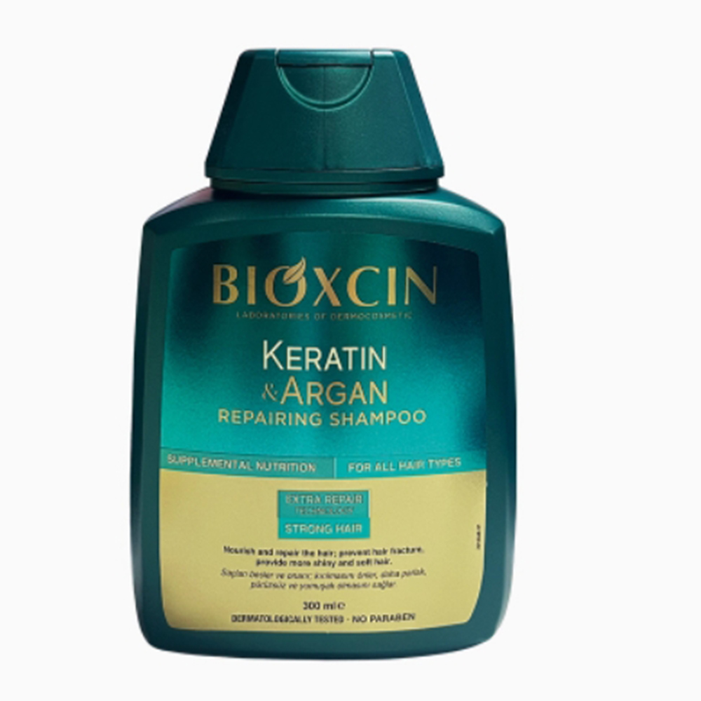 Dầu gội sửa chữa Bioxcin Keratin & Argan 300ml - Đối với chứng khoán sẵn sàng cho tóc bị hư hại và bị hư hại