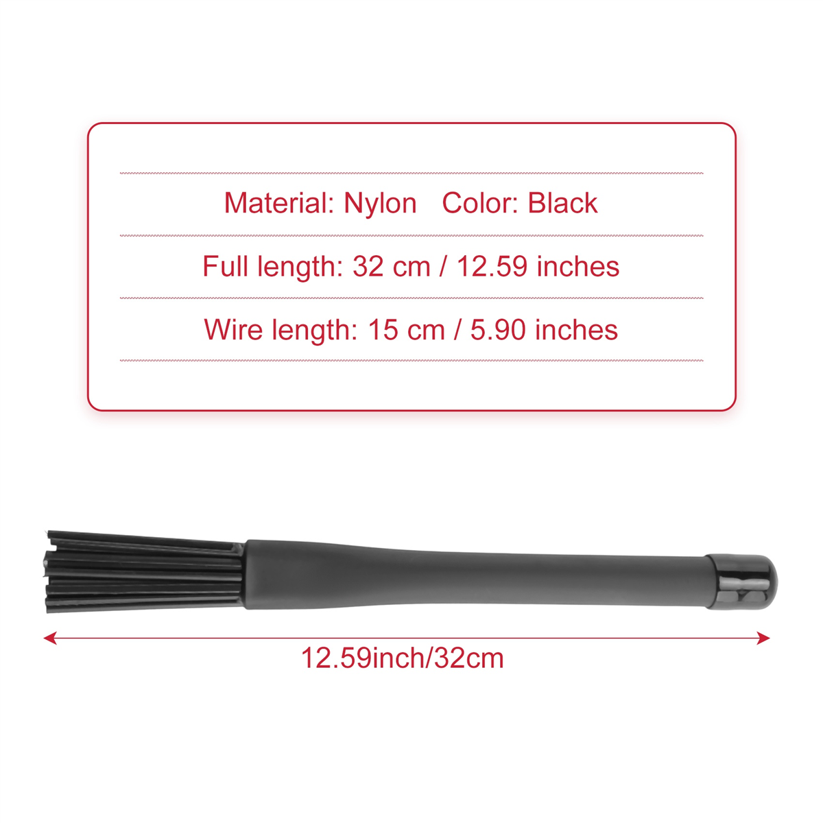 1 Pair Jazz Drum Brushes Retractable Drum Sticks 32 cm black