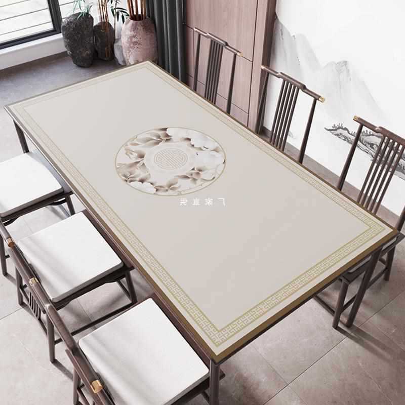 libo11 ancient soft leather tablecloth, Chinese style waterproof, oil proof, and wash free dining mat, tabletop cloth, coffee table mat Table Cloths & Runners
