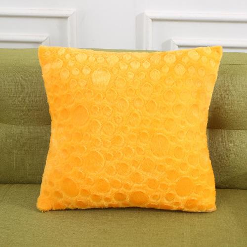 Vỏ gối kê vải nhung lông chấm bi hồng 40x40cm vỏ gối lông mềm cho sofa ghế dài và phòng ngủ