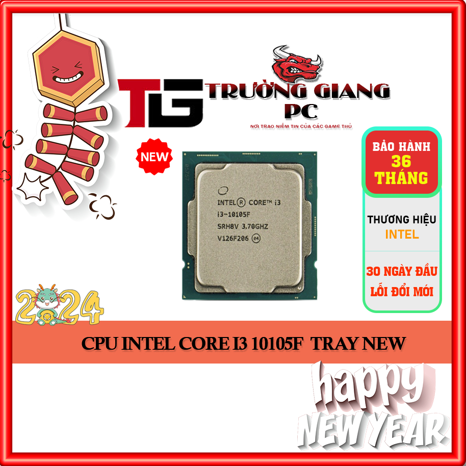 Cpu intel i3 10105f tray không fan - bảo hành 36 tháng