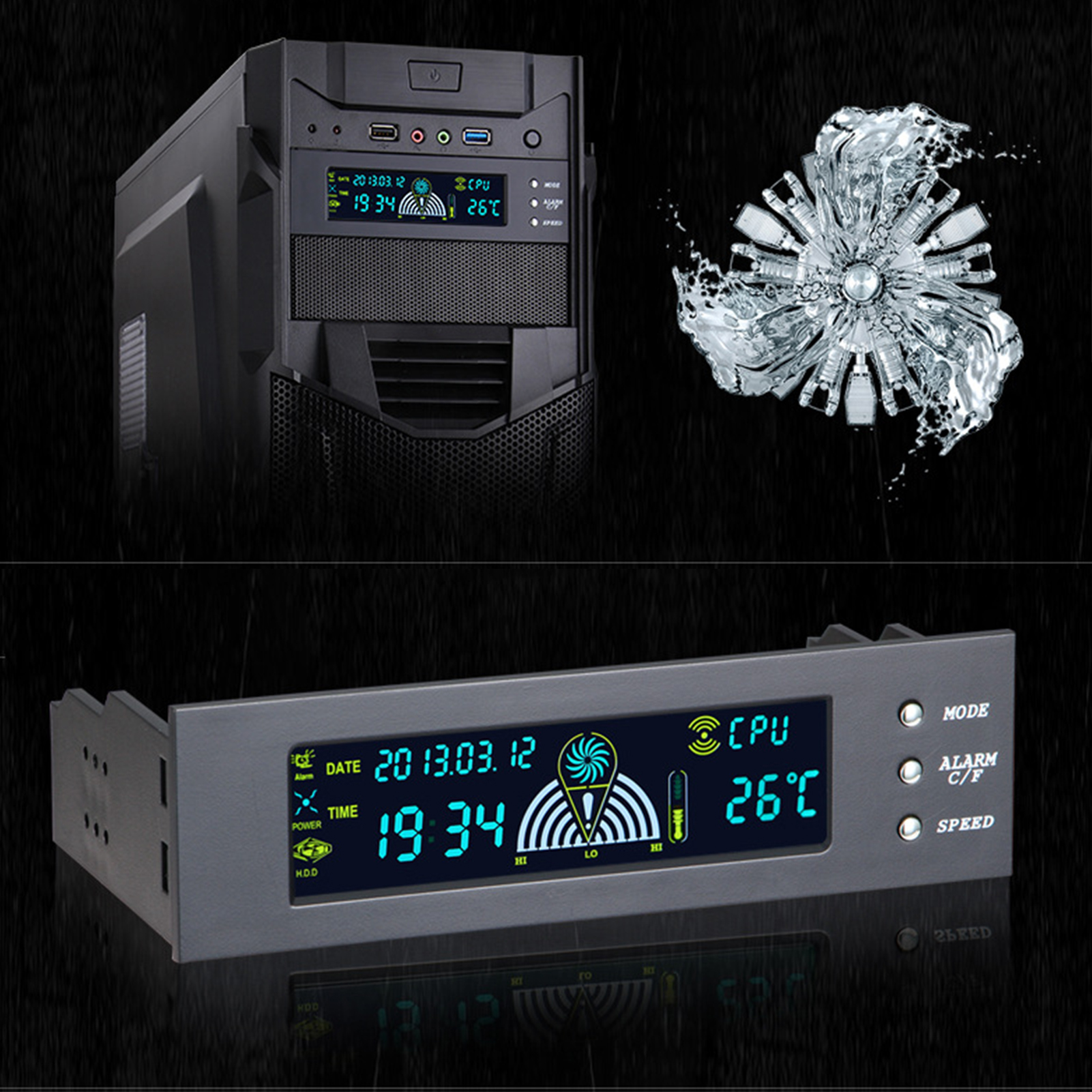 Garosa POENVFPO Kiểm soát nhiệt độ máy tính 3 Kiểm tra tốc độ quạt Hiển thị nhiệt độ CPU/HDD/SYS có thể điều chỉnh Bảng điều khiển phía trước 5.25in STW -5023 Điều khiển tốc độ quạt cho các nhà xây dựng máy tính DIY Giá 395,000 Đồng*Miễn phí vận chuyển