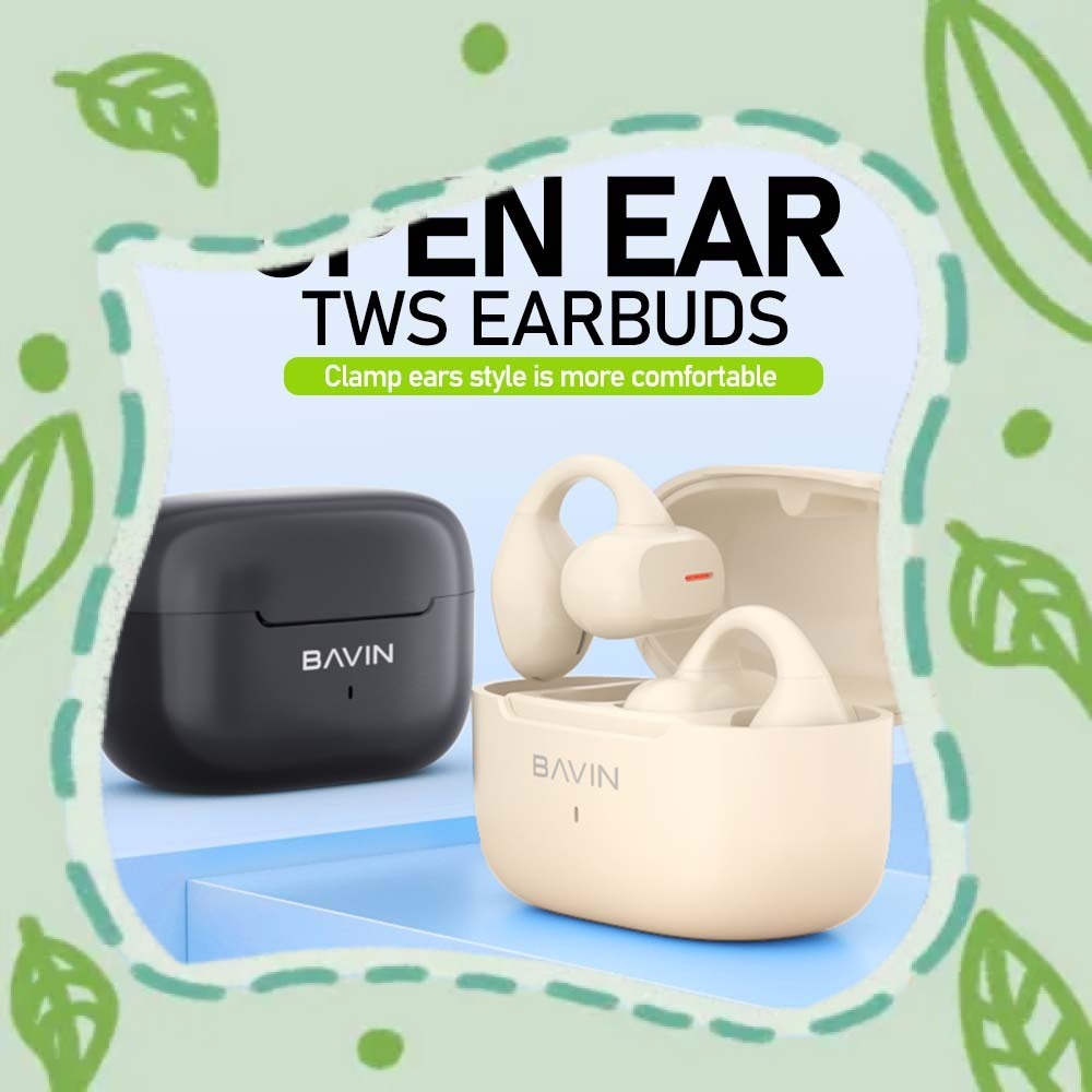 BAVIN BA63 Hi-Fi Open-Ear TWS Bluetooth Earphones Wireless Earbuds w/ Built-In Mic & Smart Touch