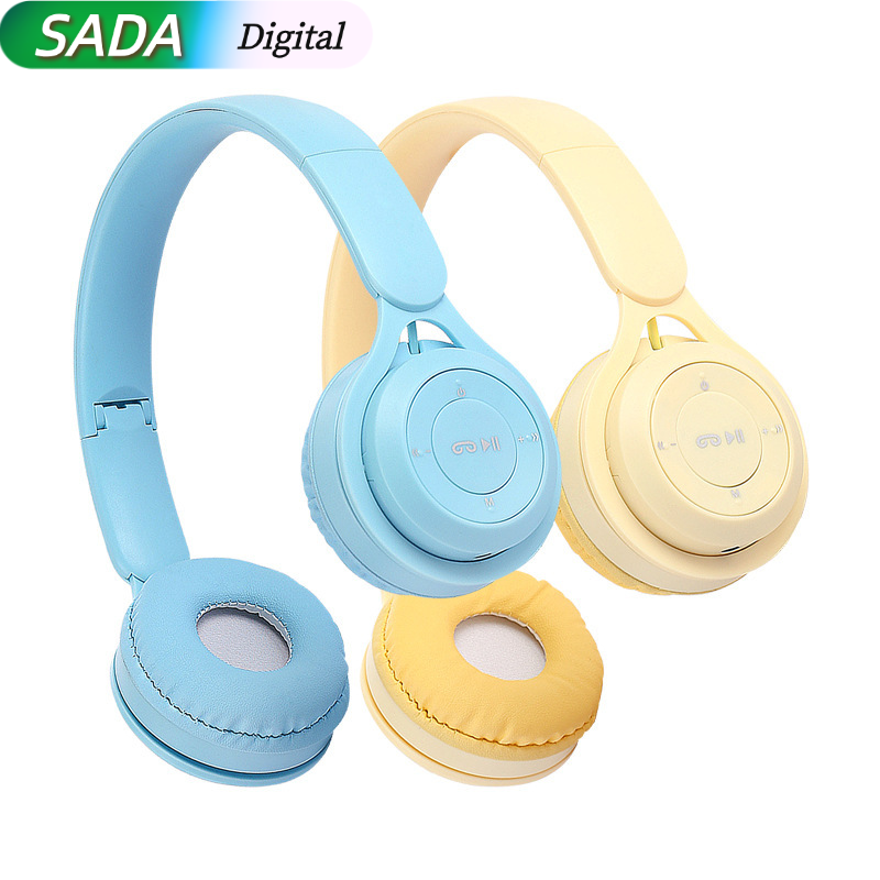 SADA หูฟังบลูทูธครอบหูไร้สายมีดีไซน์พับได้และมีเสียงเบสลึกสำหรับฟังเพลงและการโทร