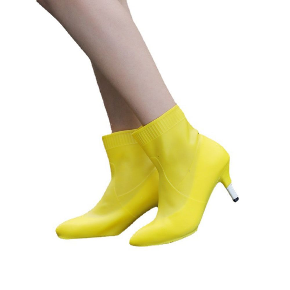 MINORI 1Pair One Size High Heels Cover Solid Color Yellow Protector