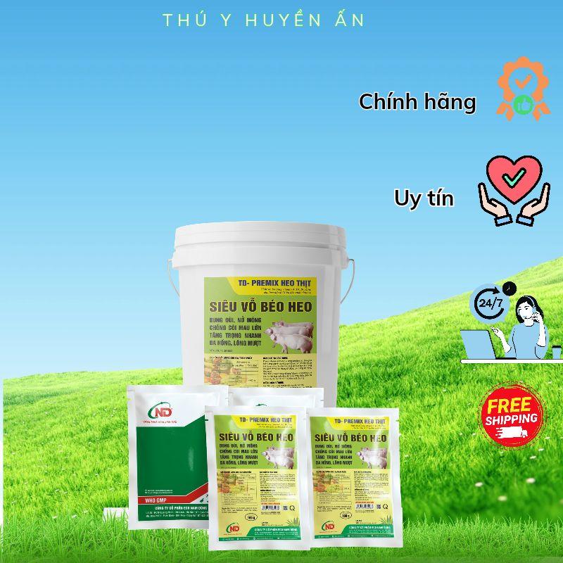 TD-PREMIX HEO THỊT (SIÊU VỖ BÉO HEO) SIÊU VỖ BÉO HEO - BUNG ĐÙI, NỞ MÔNG, CHỐNG CÒI, MAU LỚN, TĂNG TRỌNG NHANH, DA HỒNG, LÔNG MƯỢT