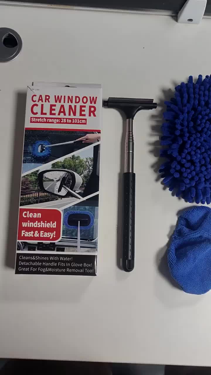 3 in 1 Car Window Cleaner Kit Extendable Long Handle Car Wash Tool