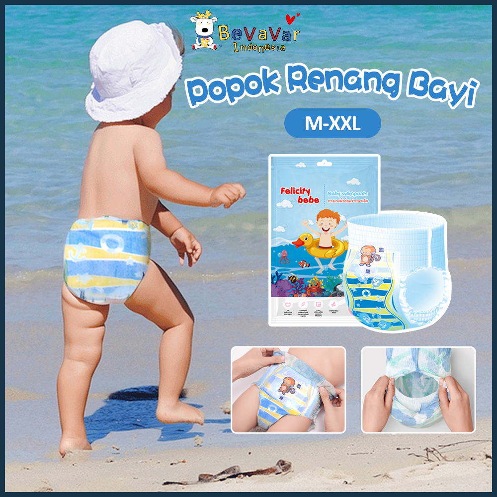 Bevavar Popok Celana Renang Bayi Baby Swimpants Sekali Pakai Popok Renang Anak Anti Air